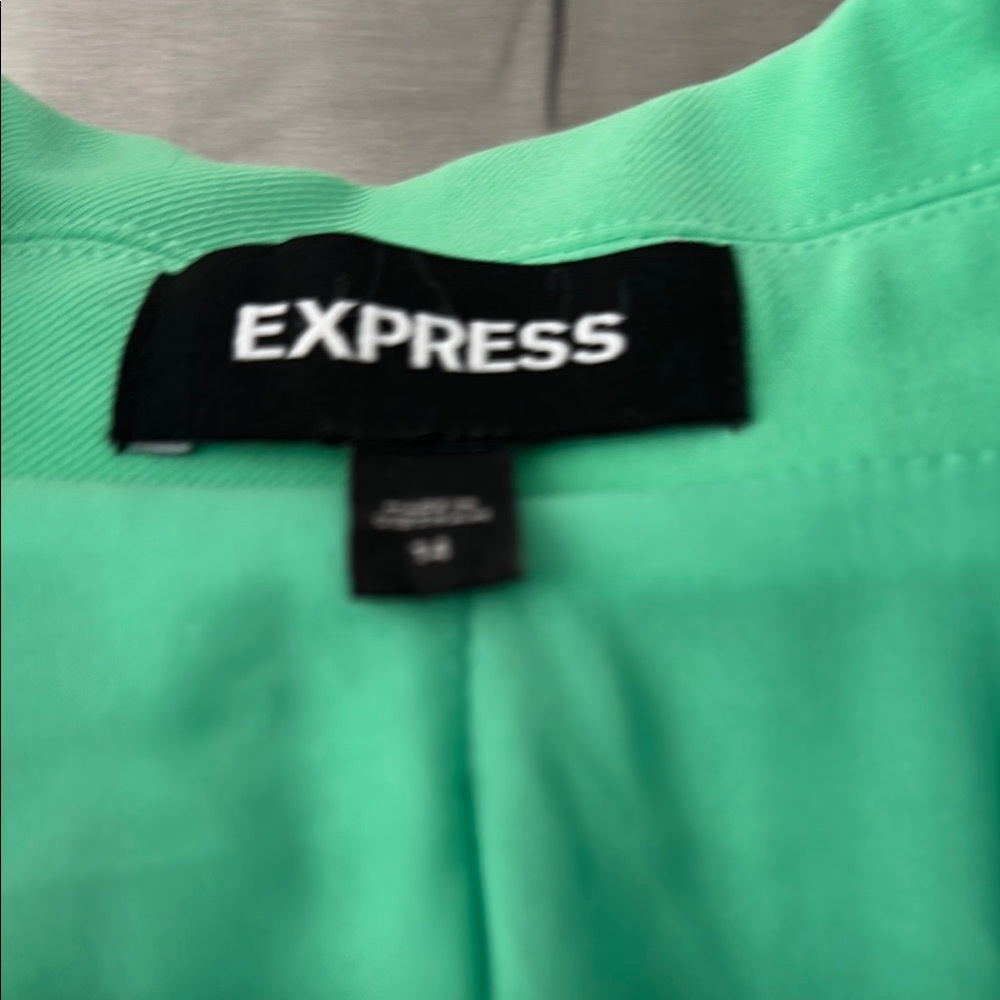 Express Green Double-Breasted Blazer - Picture 2 of 3